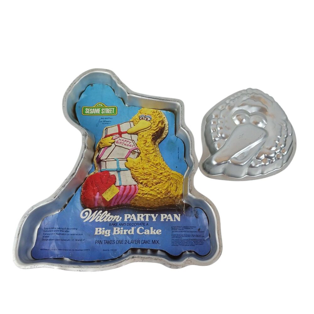 Vintage 1977 & 1978 Wilton Cake Pans Sesame Street Big Bird Muppet Set Of 2 - Picture 2 of 9